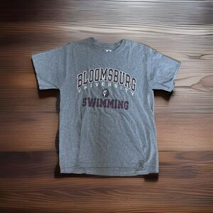 Russell Athletic Mens Size M Bloomsburg University Huskies Swimming T-shirt Grey